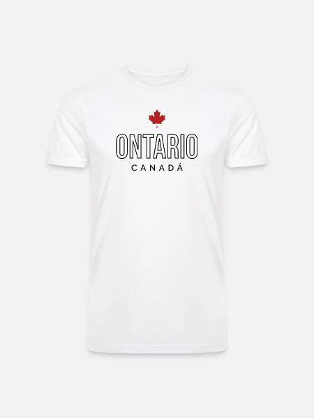 Maple Leaf Emblem on Bold Text - Men’s Tri-Blend Organic T-Shirt - white
