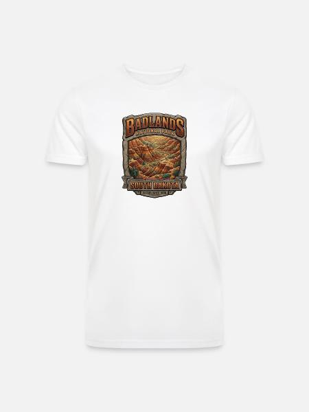 Badlands National Park Tee - Men’s Tri-Blend Organic T-Shirt - white