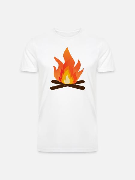 Bonfire Glow Campfire Flame Art - Men’s Tri-Blend Organic T-Shirt - white