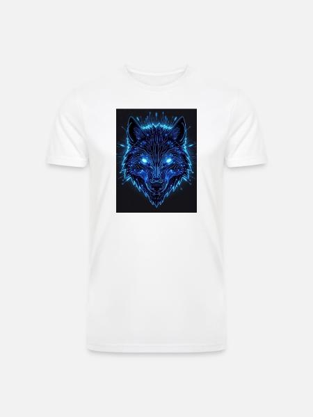 Neon Circuit Wolf - Men’s Tri-Blend Organic T-Shirt - white
