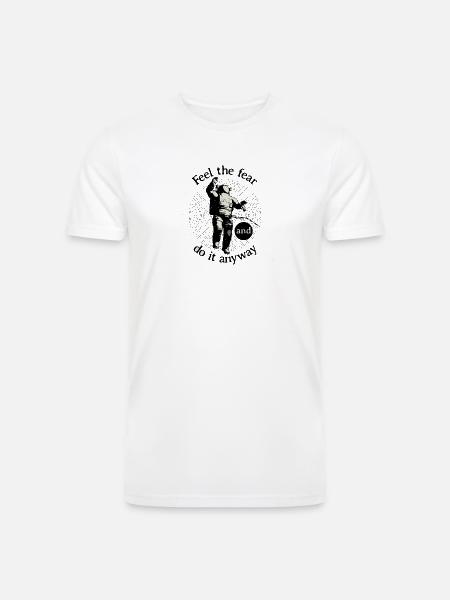 Astronaut Faces Fear Orbit - Men’s Tri-Blend Organic T-Shirt - white