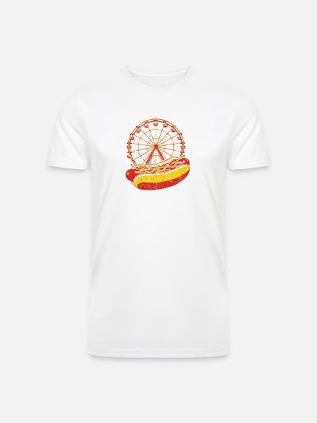 Neon Carnival Hotdog & Ferris Wheel - Men’s Tri-Blend Organic T-Shirt - white