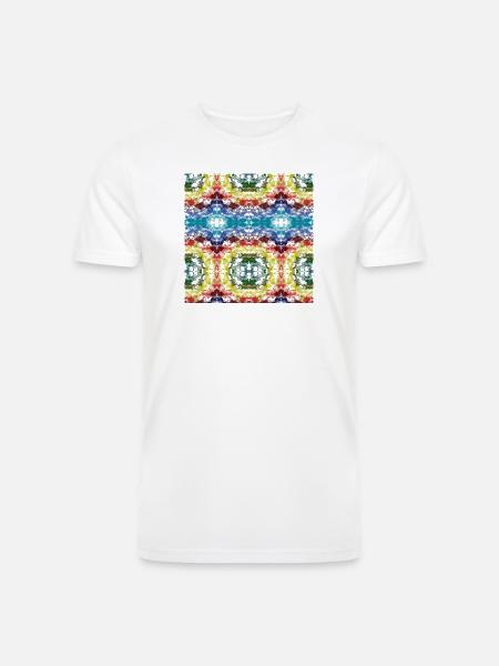 Kaleidoscope Ripple Tie Dye - Men’s Tri-Blend Organic T-Shirt - white