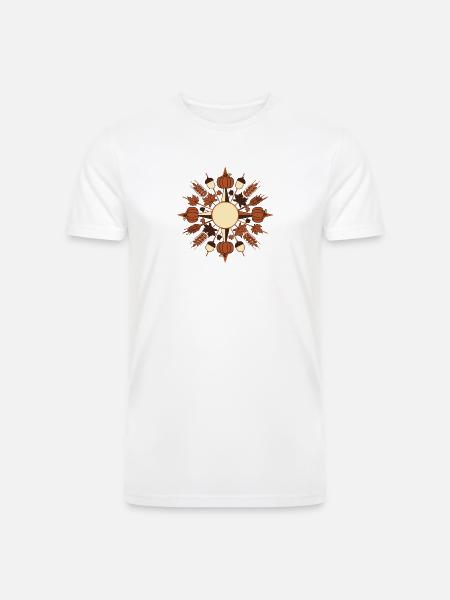 Radial Pumpkin Harvest - Men’s Tri-Blend Organic T-Shirt - white