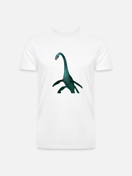 Emerald Long Neck Dino Tee - Men’s Tri-Blend Organic T-Shirt - white