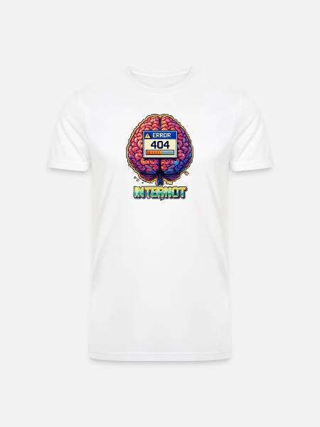 Retro Brain 404 Internet - Men’s Tri-Blend Organic T-Shirt - white