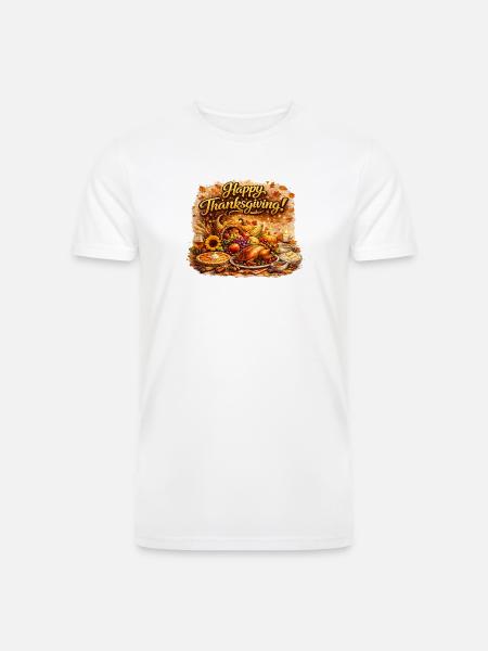 Thanksgiving Harvest Feast - Men’s Tri-Blend Organic T-Shirt - white