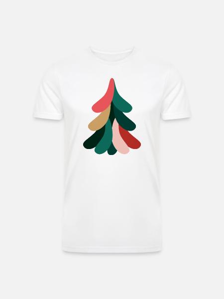 Vivid Abstract Evergreen – Christmas - Men’s Tri-Blend Organic T-Shirt - white
