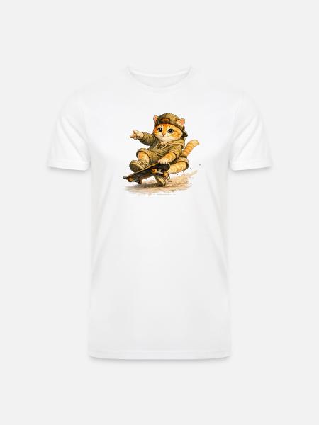 Skate Kitten on Board - Men’s Tri-Blend Organic T-Shirt - white