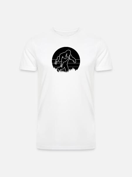 Bigfoot Carrying Antelope Funny - Men’s Tri-Blend Organic T-Shirt - white