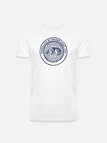 Unconditional Love Sleeping Dog - Men’s Tri-Blend Organic T-Shirt - white
