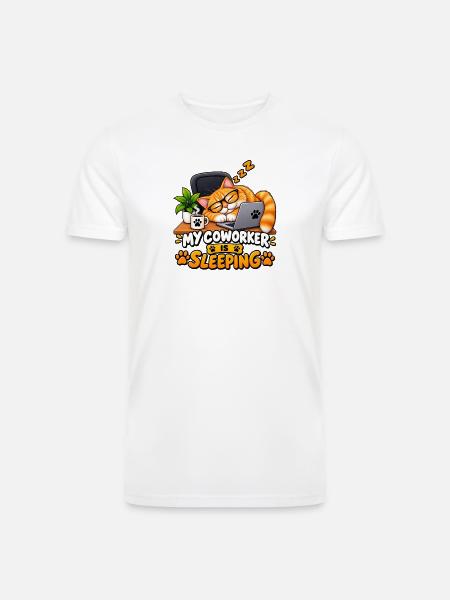My Coworker Is Sleeping - Men’s Tri-Blend Organic T-Shirt - white