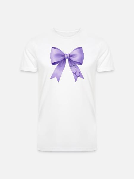 Lavender Bow Stethoscope - Men’s Tri-Blend Organic T-Shirt - white