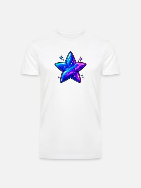 Cosmic Galaxy Star - Men’s Tri-Blend Organic T-Shirt - white