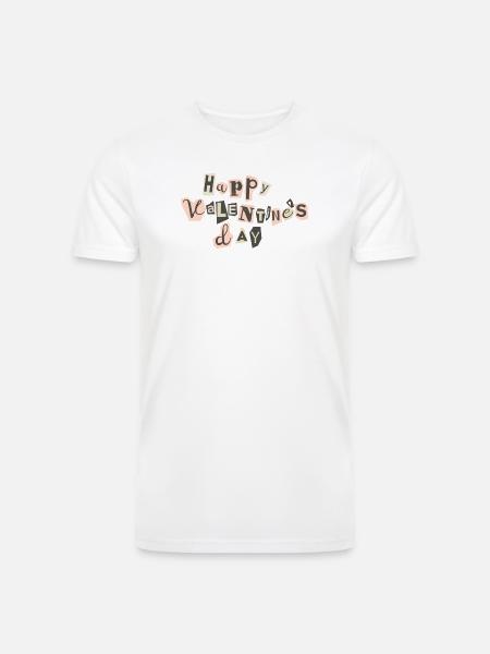 Valentine's Day Collage Letter Print - Men’s Tri-Blend Organic T-Shirt - white