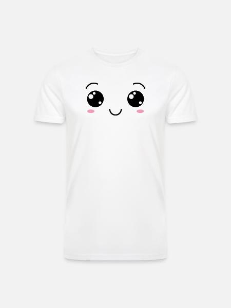 Happy Smile face - Men’s Tri-Blend Organic T-Shirt - white