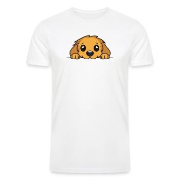 Peeking Puppy Cutie Icon - Men’s Tri-Blend Organic T-Shirt - white - Front