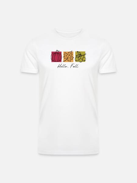Hello Fall - Men’s Tri-Blend Organic T-Shirt - white