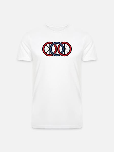 Bike Wheels Rings Logo - Men’s Tri-Blend Organic T-Shirt - white
