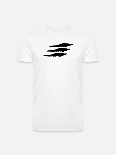 Alligator Silhouettes - Men’s Tri-Blend Organic T-Shirt - white