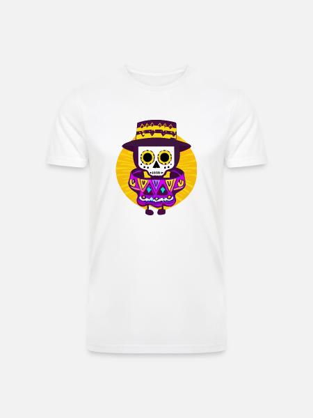 Mexican Skeleton - Men’s Tri-Blend Organic T-Shirt - white