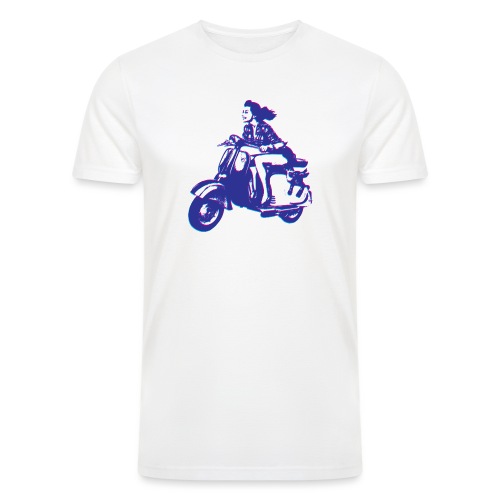 Cute Vespa Scooter Girl - Men’s Tri-Blend Organic T-Shirt