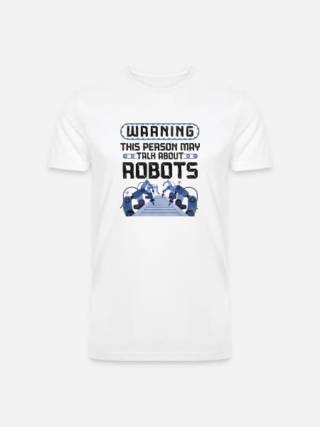 Robot Robotics Engineer Warning - Men’s Tri-Blend Organic T-Shirt - white