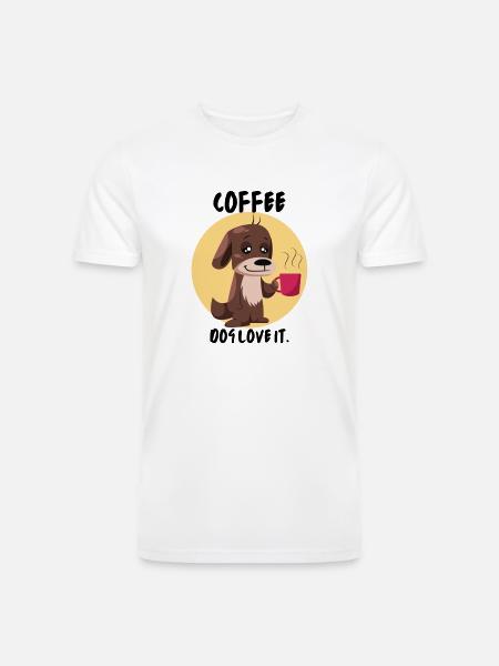 Coffee Dog Love it - Men’s Tri-Blend Organic T-Shirt - white
