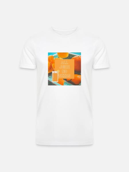 ALL JUICE NO SEEDS - Men’s Tri-Blend Organic T-Shirt - white