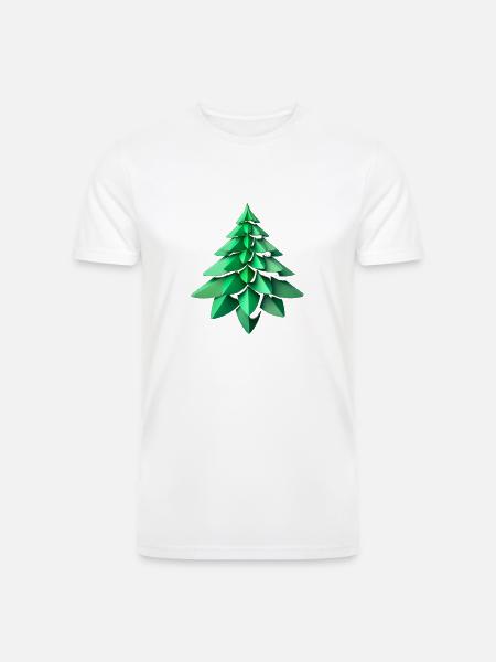 fractal green tree6 - Men’s Tri-Blend Organic T-Shirt - white