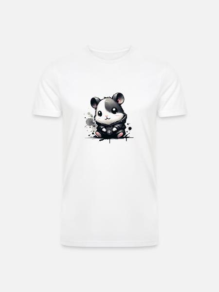 Charcoal Hip Hop Hamster - Men’s Tri-Blend Organic T-Shirt - white