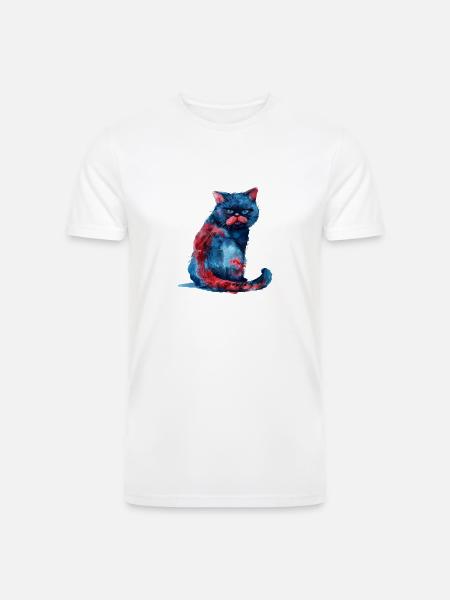Funny Cat - Men’s Tri-Blend Organic T-Shirt - white