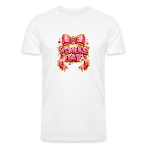 Cute Pink Bow Women’s Day Feminist Symbol - Men’s Tri-Blend Organic T-Shirt