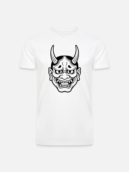 japanese demon mask - Men’s Tri-Blend Organic T-Shirt - white