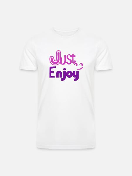 Just Enjoy - Men’s Tri-Blend Organic T-Shirt - white