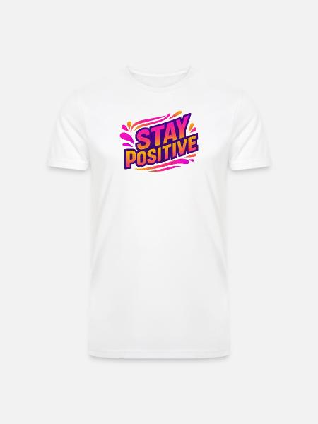 Stay Positive Neon Splash - Men’s Tri-Blend Organic T-Shirt - white