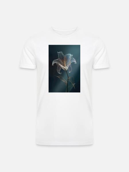 Luminous Lily Wireframe - Men’s Tri-Blend Organic T-Shirt - white