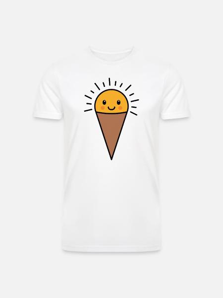Cheerful Ice Cream Cone - Men’s Tri-Blend Organic T-Shirt - white