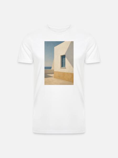 Mediterranean Light by the Sea - Men’s Tri-Blend Organic T-Shirt - white