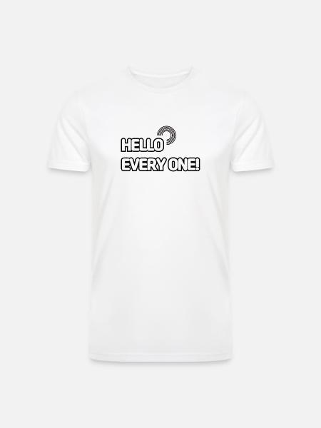 HELLO EVERY ONE 001 - Men’s Tri-Blend Organic T-Shirt - white