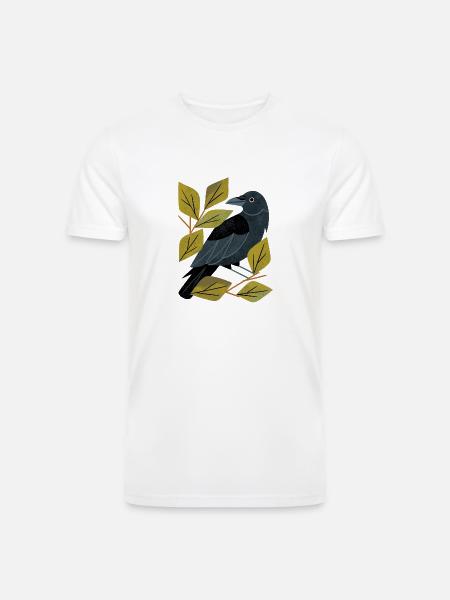 Perching Raven - Men’s Tri-Blend Organic T-Shirt - white