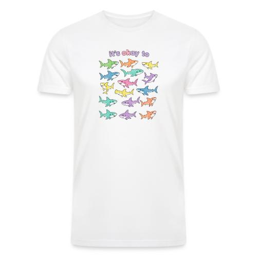 It’s Okay To – Cute Pastel Shark - Men’s Tri-Blend Organic T-Shirt