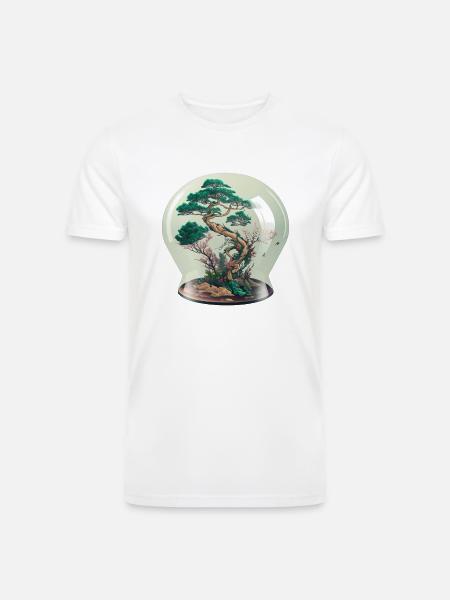 Bonsai Tree Terrarium - Men’s Tri-Blend Organic T-Shirt - white