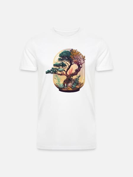 Bonsai Tree Terrarium - Men’s Tri-Blend Organic T-Shirt - white