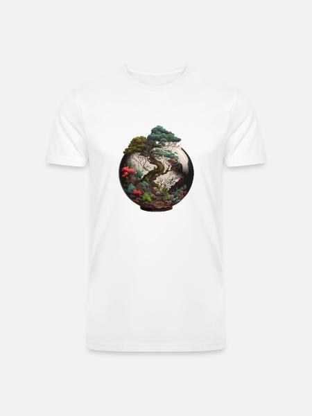 Bonsai Tree Terrarium - Men’s Tri-Blend Organic T-Shirt - white