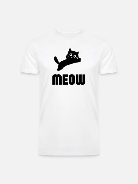 Whimsical Cat Face Illustration - Men’s Tri-Blend Organic T-Shirt - white
