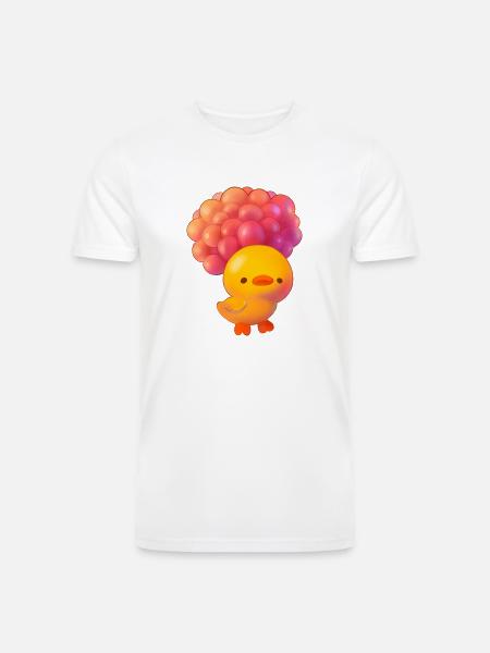 Ducky Flying With Balloons - Men’s Tri-Blend Organic T-Shirt - white