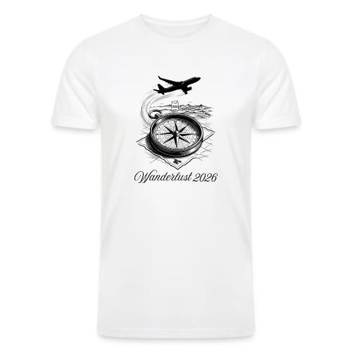 Wanderlust 2026 T-Shirt | Minimalist Travel Plane - Men’s Tri-Blend Organic T-Shirt