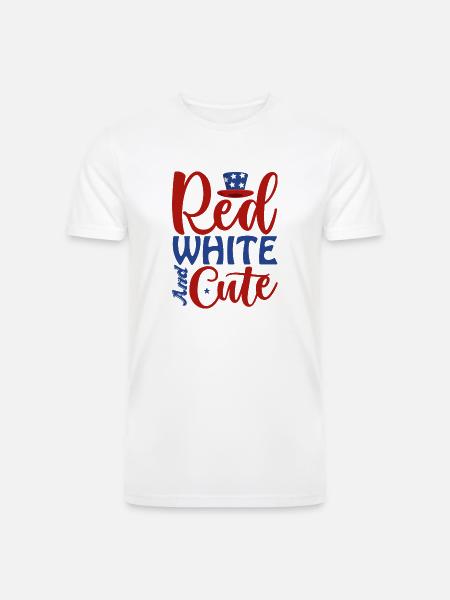 Red White And Cute - Men’s Tri-Blend Organic T-Shirt - white
