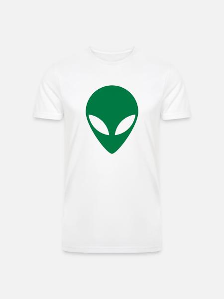Alien Face - Men’s Tri-Blend Organic T-Shirt - white